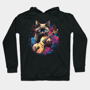 Tonkinese Cat Playing Violin Hoodie